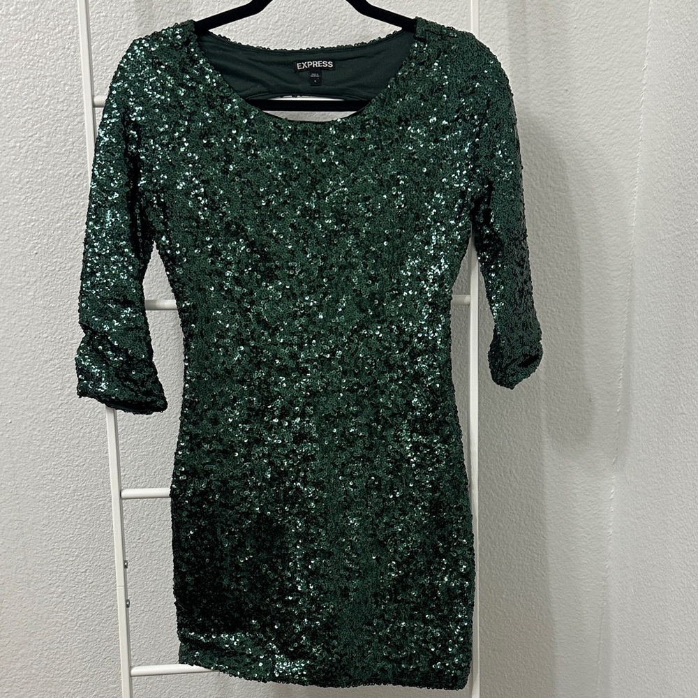 Express Emerald Sequin Dress